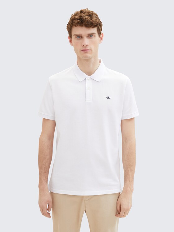 Piqué Poloshirt aus Baumwolle von Men, White
