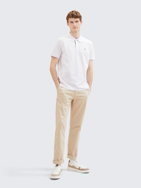 Cotton piqué polo shirt by Men, White