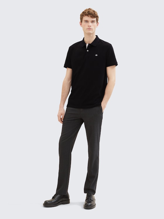 Cotton piqué polo shirt by Men, Black