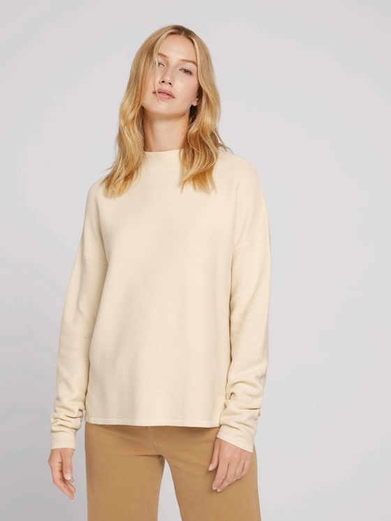 Pullover aus Bio-Baumwolle - Frauen - soft creme beige - 5 - TOM TAILOR Denim