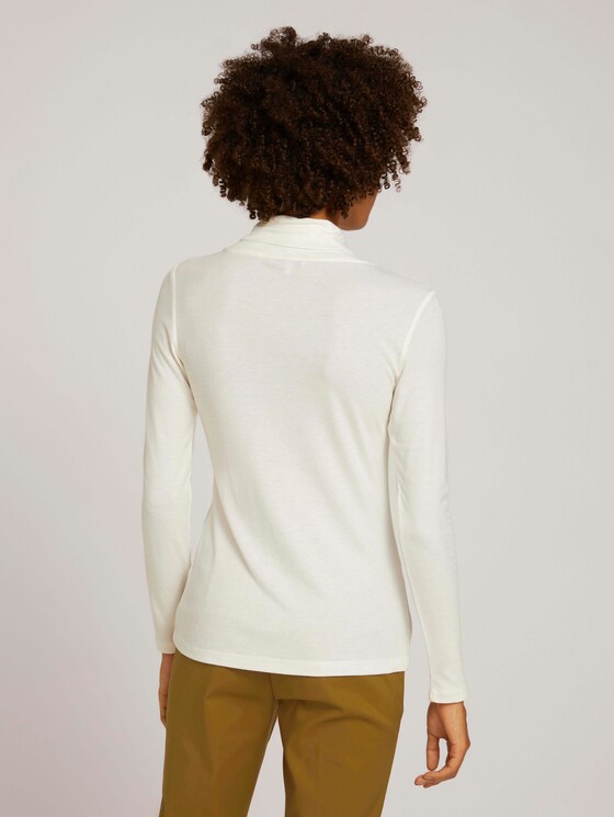 Basic-shirt met lange mouwen en rolkraag - Vrouwen - soft powder beige Basic-shirt met lange mouwen en rolkraag - Vrouwen - soft powder beige - 2 - Mine to five