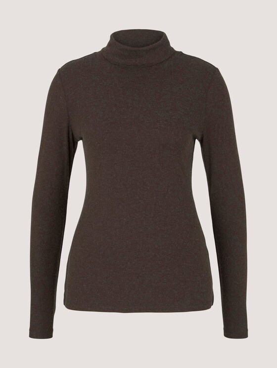Basic Langarmshirt mit Rollkragen - Frauen - dark oak brown Basic Langarmshirt mit Rollkragen - Frauen - dark oak brown - 7 - Mine to five