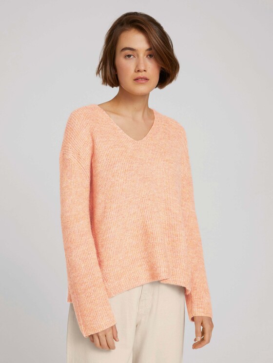 Pullover mit recyceltem Polyester - Frauen - clay rose melange Pullover mit recyceltem Polyester - Frauen - clay rose melange - 1 - TOM TAILOR Denim