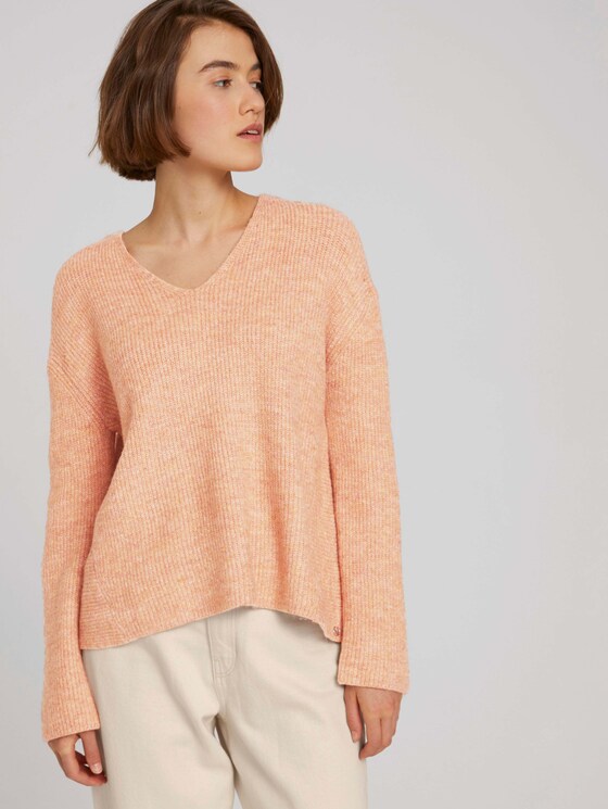 Pullover mit recyceltem Polyester - Frauen - clay rose melange Pullover mit recyceltem Polyester - Frauen - clay rose melange - 5 - TOM TAILOR Denim