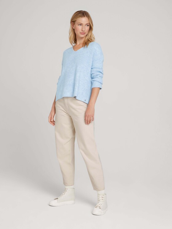 Pullover mit recyceltem Polyester - Frauen - bel air blue melange Pullover mit recyceltem Polyester - Frauen - bel air blue melange - 3 - TOM TAILOR Denim