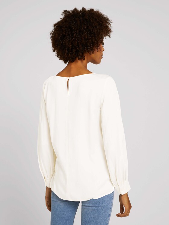blouse with ruffles - Women - soft powder beige blouse with ruffles - Women - soft powder beige - 2 - Mine to five