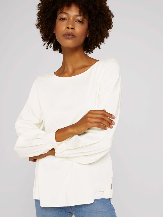 blouse with ruffles - Women - soft powder beige blouse with ruffles - Women - soft powder beige - 5 - Mine to five