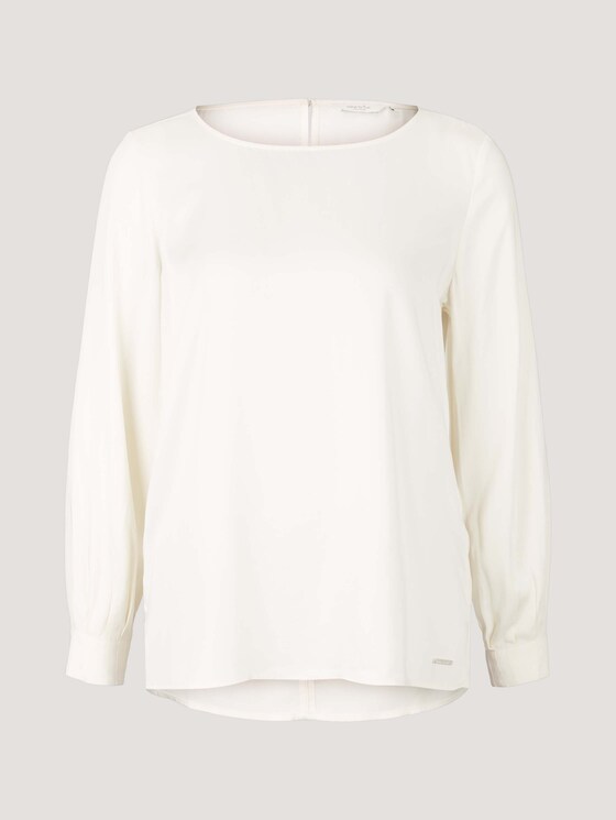 blouse with ruffles - Women - soft powder beige blouse with ruffles - Women - soft powder beige - 7 - Mine to five