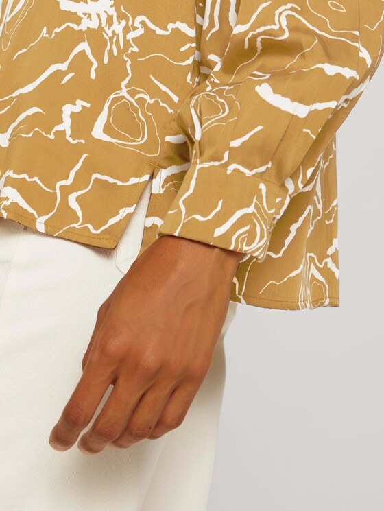Bluse mit Raffungen - Frauen - green clay marble design Bluse mit Raffungen - Frauen - green clay marble design - 9 - Mine to five
