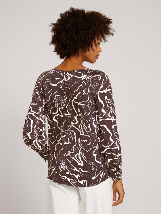 Blouse met ruches - Vrouwen - brown marble design Blouse met ruches - Vrouwen - brown marble design - 2 - Mine to five