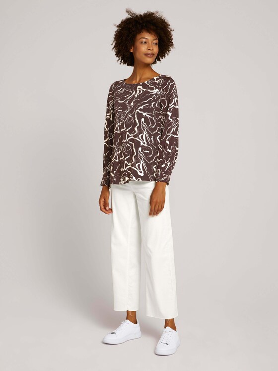 Blouse met ruches - Vrouwen - brown marble design Blouse met ruches - Vrouwen - brown marble design - 3 - Mine to five