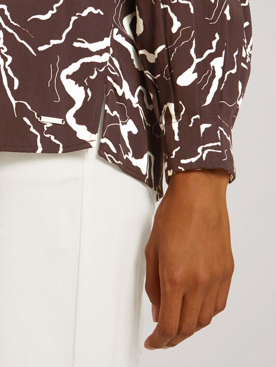 Blouse met ruches - Vrouwen - brown marble design Blouse met ruches - Vrouwen - brown marble design - 9 - Mine to five