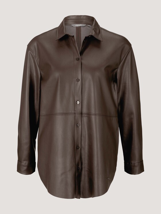 Leren blouse - Vrouwen - dark oak brown Leren blouse - Vrouwen - dark oak brown - 7 - Mine to five
