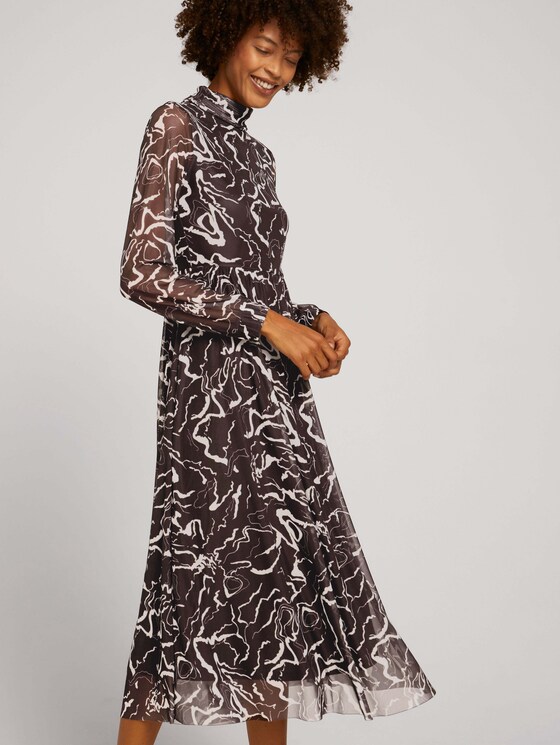 midi-jurk met motief - Vrouwen - brown marble design - 5 - Mine to five