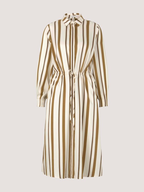 Lange blousejurk met patroon - Vrouwen - green beige stripe Lange blousejurk met patroon - Vrouwen - green beige stripe - 7 - Mine to five