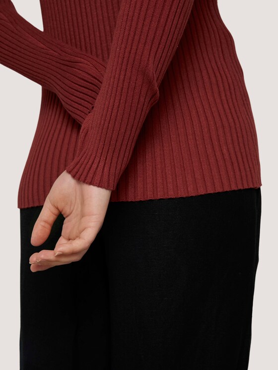 Ribbed turtleneck - Women - dark maroon red Ribbed turtleneck - Women - dark maroon red - 9 - TOM TAILOR