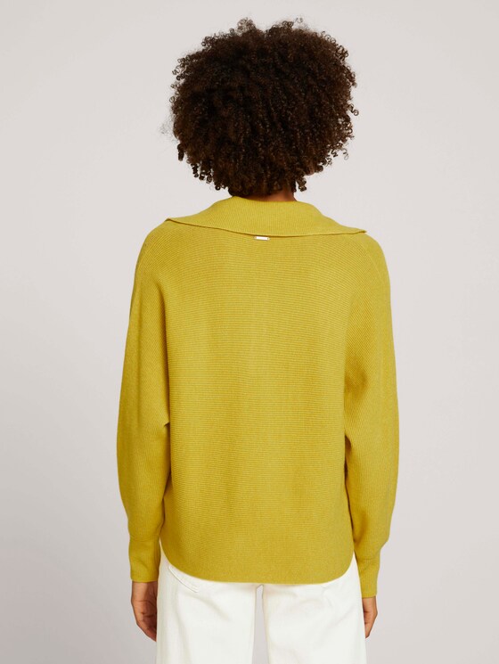 Sweater with collar details - Women - dusty lime Sweater with collar details - Women - dusty lime - 2 - Mine to five