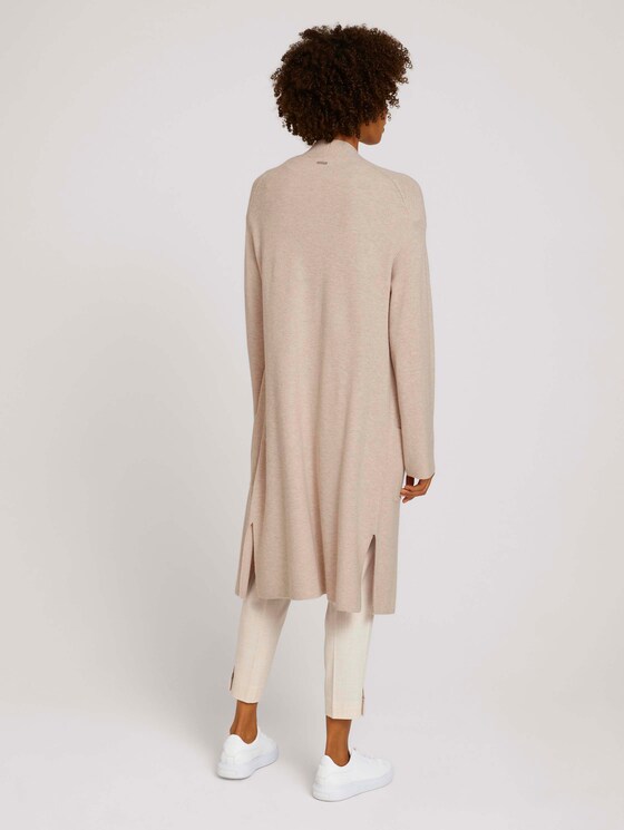 Langer Cardigan mit Taschen - Frauen - powder beige melange Langer Cardigan mit Taschen - Frauen - powder beige melange - 2 - Mine to five