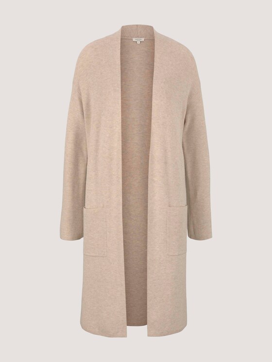 Langer Cardigan mit Taschen - Frauen - powder beige melange Langer Cardigan mit Taschen - Frauen - powder beige melange - 7 - Mine to five