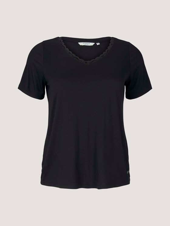 Curvy - T-Shirt mit Spitze - Frauen - Deep Black Curvy - T-Shirt mit Spitze - Frauen - Deep Black - 7 - My True Me