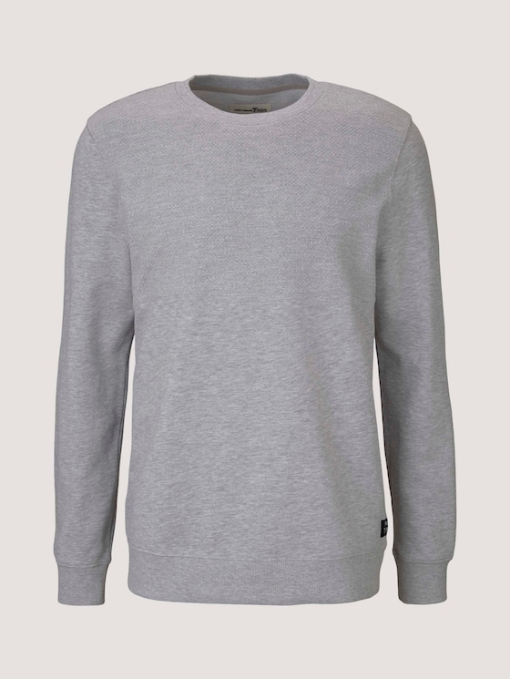 strukturiertes Sweatshirt - Männer - Light Stone Grey Melange strukturiertes Sweatshirt - Männer - Light Stone Grey Melange - 7 - TOM TAILOR Denim