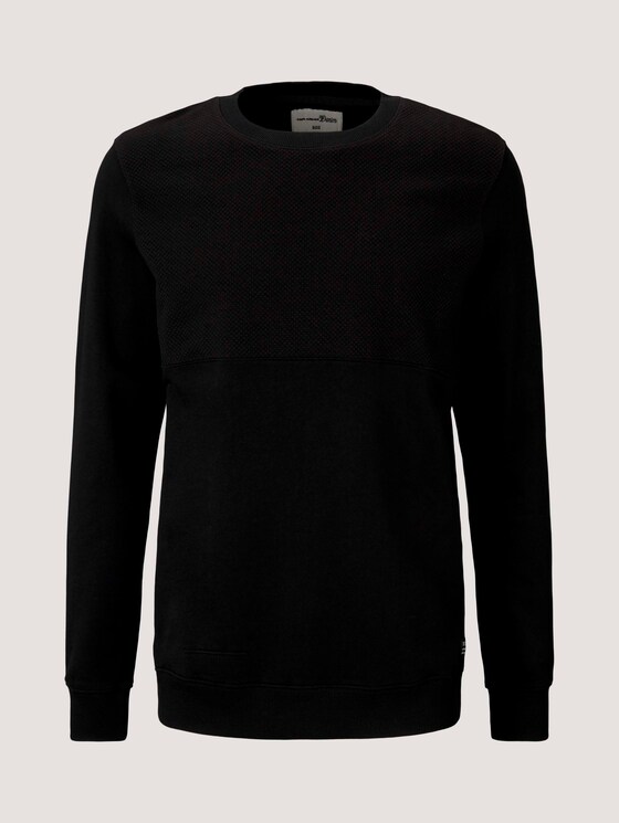 strukturiertes Sweatshirt - Männer - Black strukturiertes Sweatshirt - Männer - Black - 7 - TOM TAILOR Denim