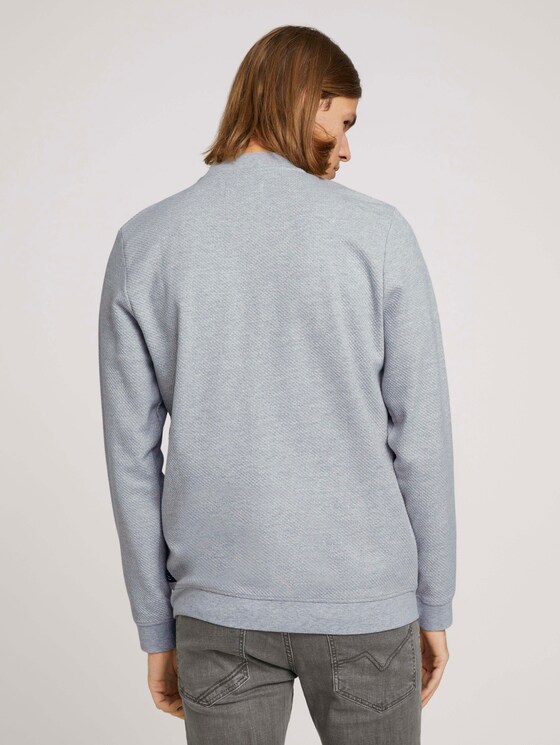 Bomberjacke aus Sweat mit Struktur - Männer - Light Stone Grey Melange Bomberjacke aus Sweat mit Struktur - Männer - Light Stone Grey Melange - 2 - TOM TAILOR Denim