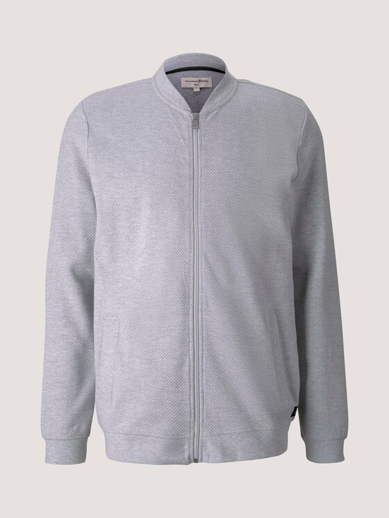 Bomberjacke aus Sweat mit Struktur - Männer - Light Stone Grey Melange Bomberjacke aus Sweat mit Struktur - Männer - Light Stone Grey Melange - 7 - TOM TAILOR Denim