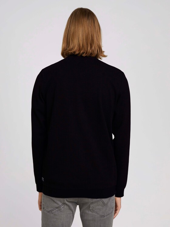 Bomberjacke aus Sweat mit Struktur - Männer - Black Bomberjacke aus Sweat mit Struktur - Männer - Black - 2 - TOM TAILOR Denim