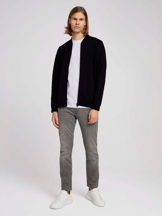 Bomberjacke aus Sweat mit Struktur - Männer - Black Bomberjacke aus Sweat mit Struktur - Männer - Black - 3 - TOM TAILOR Denim