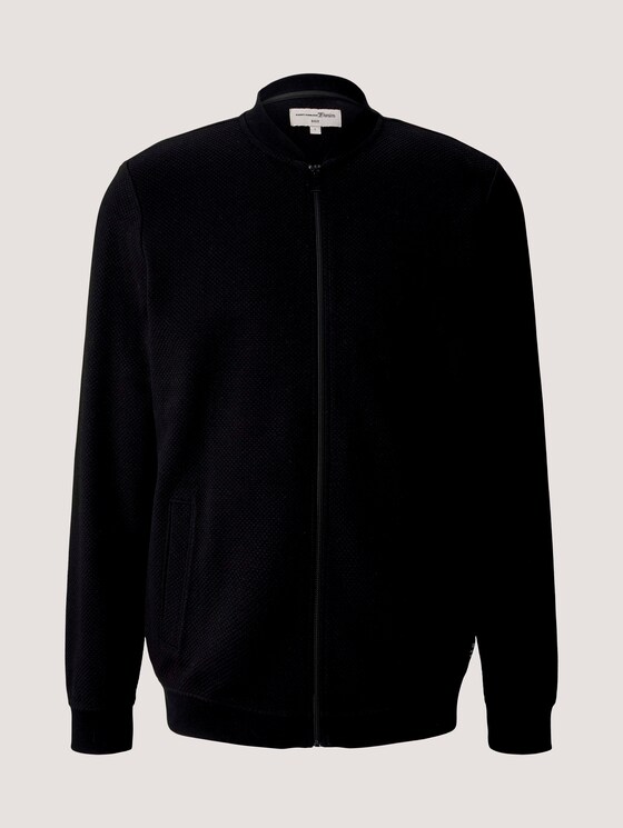 Bomberjacke aus Sweat mit Struktur - Männer - Black Bomberjacke aus Sweat mit Struktur - Männer - Black - 7 - TOM TAILOR Denim