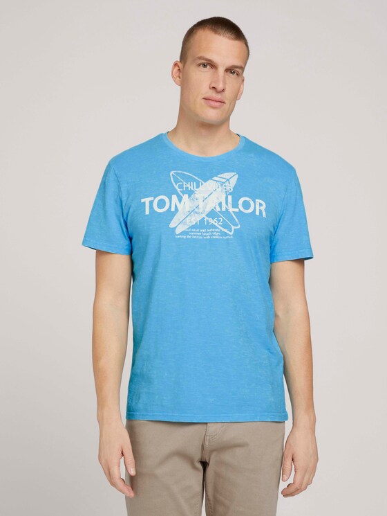 T-Shirt mit Print - Männer - aquarius turquoise T-Shirt mit Print - Männer - aquarius turquoise - 1 - TOM TAILOR