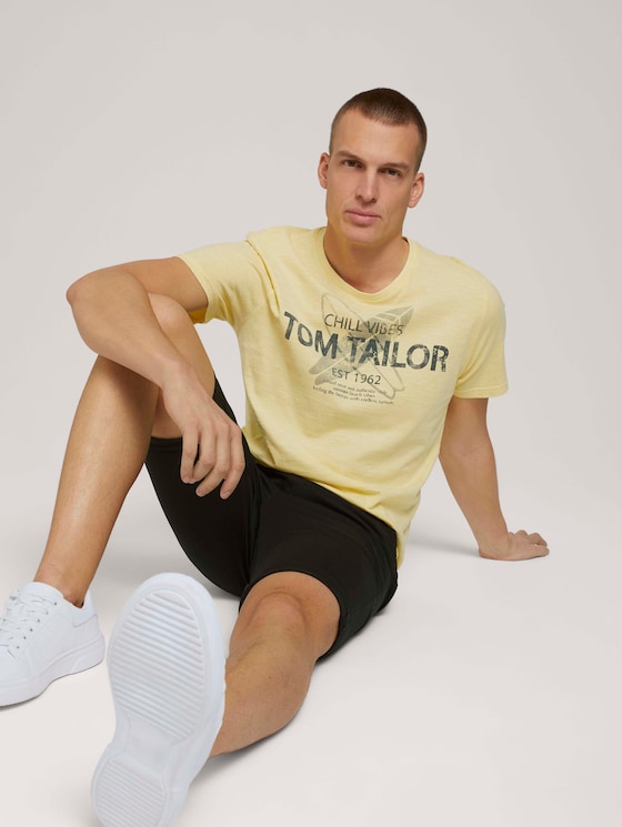 T-Shirt mit Print - Männer - pale straw yellow T-Shirt mit Print - Männer - pale straw yellow - 5 - TOM TAILOR