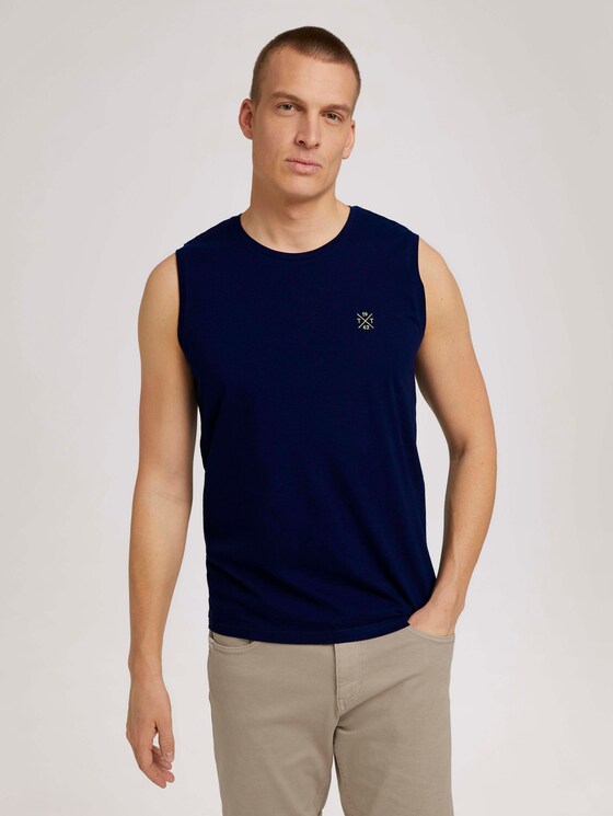 Basic tank top - Men - Sailor Blue Basic tank top - Men - Sailor Blue - 1 - TOM TAILOR