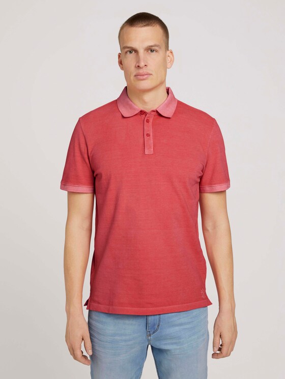 Poloshirt in leichter Waschung - Männer - Plain Red Poloshirt in leichter Waschung - Männer - Plain Red - 1 - TOM TAILOR