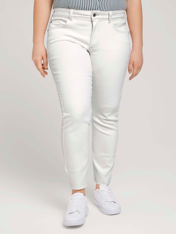 Plus - Slim Fit Jeans mit Fransen - Frauen - Whisper White Plus - Slim Fit Jeans mit Fransen - Frauen - Whisper White - 1 - My True Me