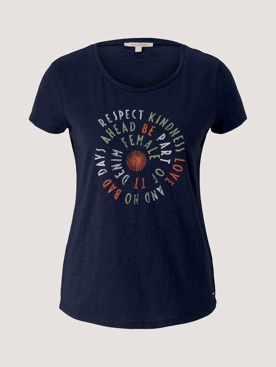 T-Shirt mit Schriftprint - Frauen - Real Navy Blue T-Shirt mit Schriftprint - Frauen - Real Navy Blue - 7 - TOM TAILOR Denim