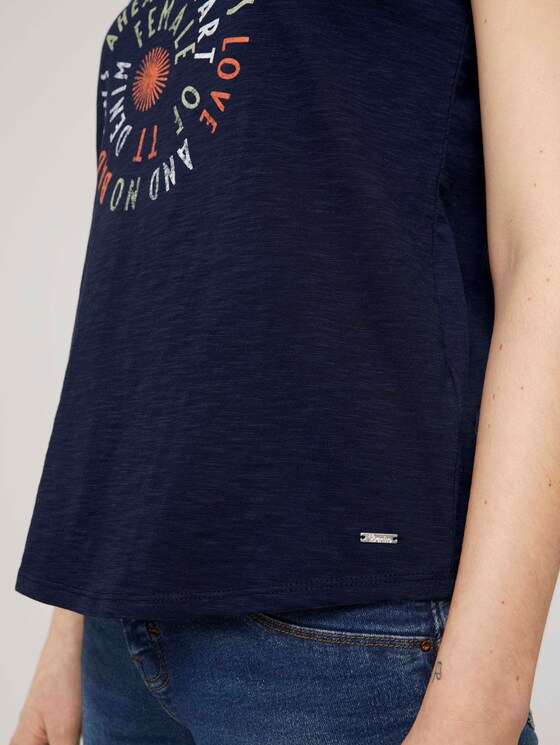 T-Shirt mit Schriftprint - Frauen - Real Navy Blue T-Shirt mit Schriftprint - Frauen - Real Navy Blue - 9 - TOM TAILOR Denim