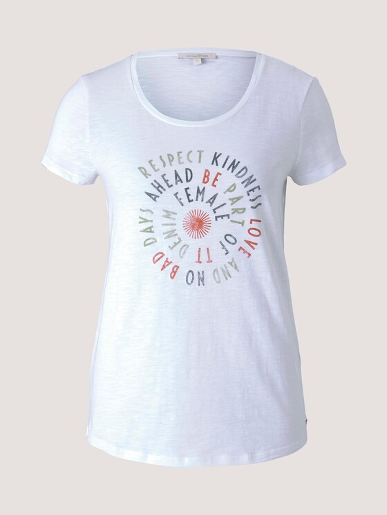 T-Shirt mit Schriftprint - Frauen - White T-Shirt mit Schriftprint - Frauen - White - 7 - TOM TAILOR Denim
