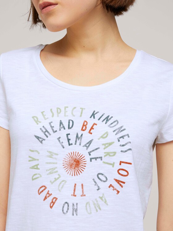 T-Shirt mit Schriftprint - Frauen - White T-Shirt mit Schriftprint - Frauen - White - 9 - TOM TAILOR Denim