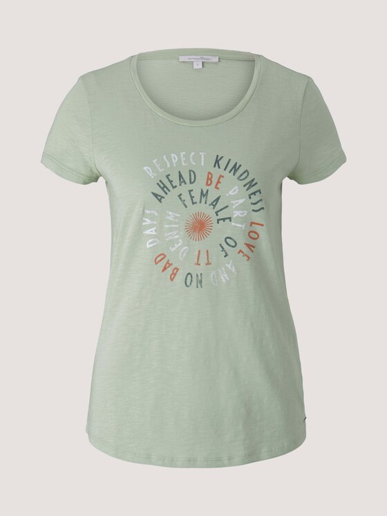 T-Shirt mit Schriftprint - Frauen - light dusty green T-Shirt mit Schriftprint - Frauen - light dusty green - 7 - TOM TAILOR Denim
