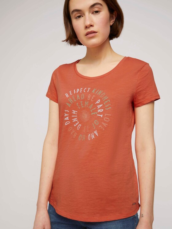 T-Shirt mit Schriftprint - Frauen - sundown coral T-Shirt mit Schriftprint - Frauen - sundown coral - 5 - TOM TAILOR Denim