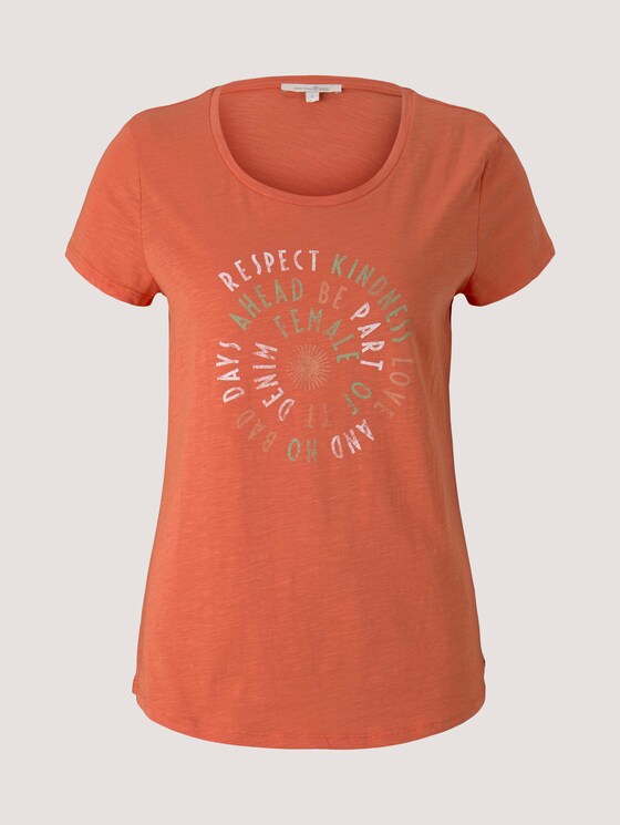 T-Shirt mit Schriftprint - Frauen - sundown coral T-Shirt mit Schriftprint - Frauen - sundown coral - 7 - TOM TAILOR Denim