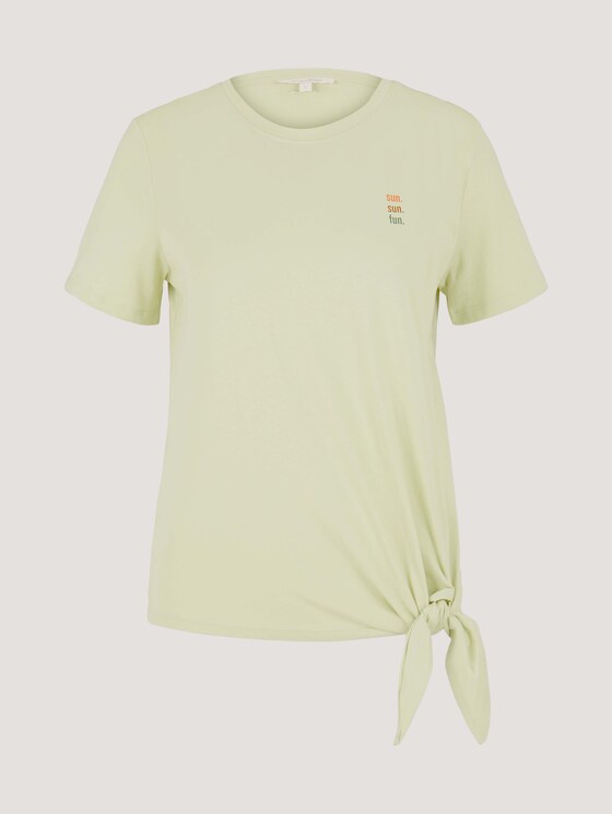 Loose Fit T-Shirt mit Knotendetail - Frauen - light dusty green Loose Fit T-Shirt mit Knotendetail - Frauen - light dusty green - 7 - TOM TAILOR Denim