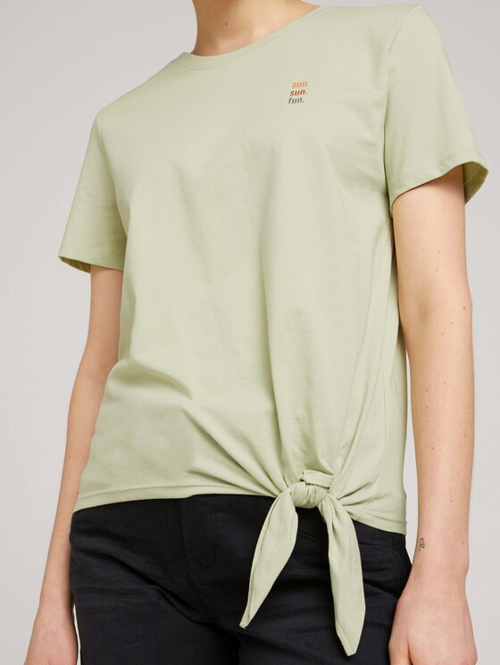 Loose Fit T-Shirt mit Knotendetail - Frauen - light dusty green Loose Fit T-Shirt mit Knotendetail - Frauen - light dusty green - 9 - TOM TAILOR Denim