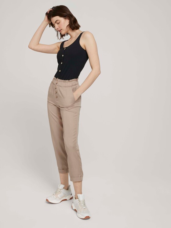 Ripp Top mit Knopfleiste - Frauen - deep black Ripp Top mit Knopfleiste - Frauen - deep black - 3 - TOM TAILOR Denim