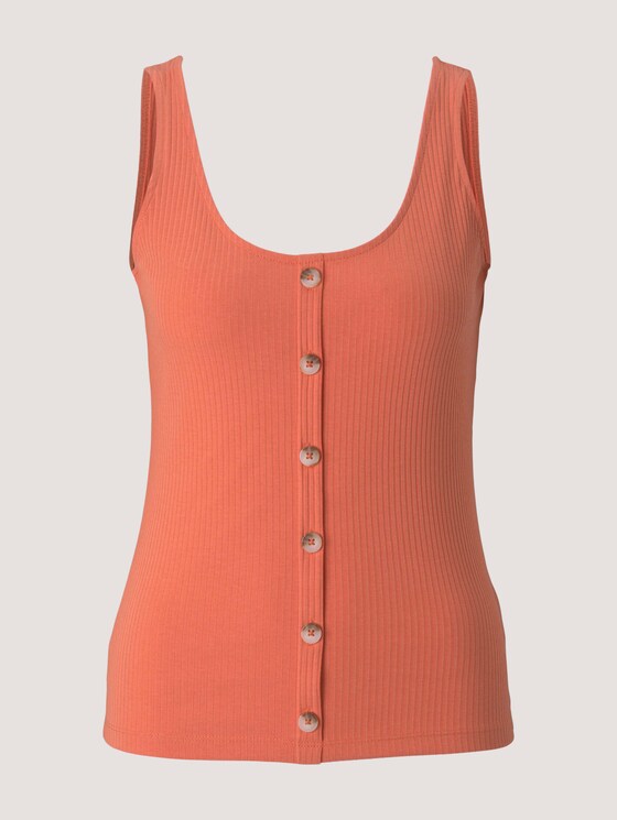 Ripp Top mit Knopfleiste - Frauen - sundown coral Ripp Top mit Knopfleiste - Frauen - sundown coral - 7 - TOM TAILOR Denim