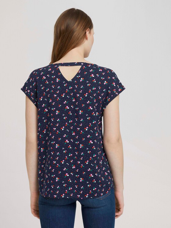 Gemusterte Kurzarmbluse - Frauen - navy flower print Gemusterte Kurzarmbluse - Frauen - navy flower print - 2 - TOM TAILOR Denim