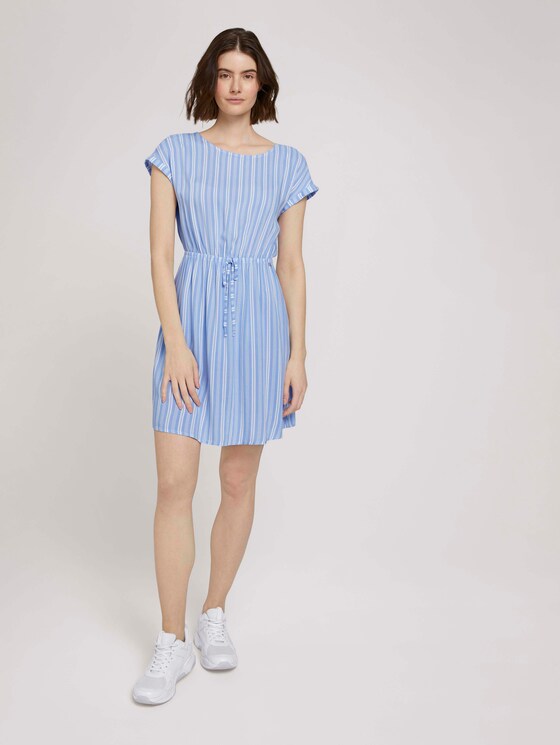 Gestreiftes Minikleid mit elastischem Bund - Frauen - light blue vertical stripe Gestreiftes Minikleid mit elastischem Bund - Frauen - light blue vertical stripe - 3 - TOM TAILOR Denim