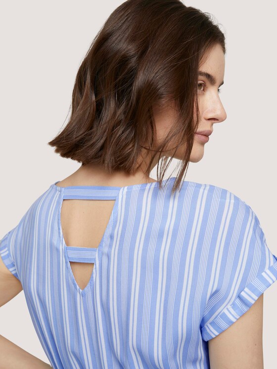 Gestreiftes Minikleid mit elastischem Bund - Frauen - light blue vertical stripe Gestreiftes Minikleid mit elastischem Bund - Frauen - light blue vertical stripe - 9 - TOM TAILOR Denim